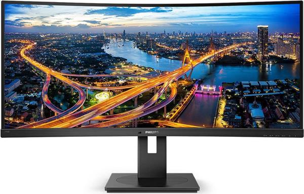 Philips B-Line 346B1C Ultrawide VA Curved Monitor 34" QHD 3440x1440 με Χρόνο Απόκρισης 5ms GTG