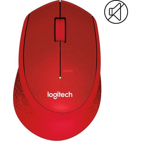 LOGITECH M330 SILENT PLUS, MOUSE USB 3 BUTTONS VISUAL RECEIVER RED