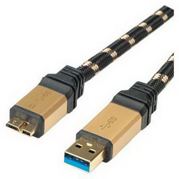 ROLINE USB CABLE TYPE A-B V.3.0 0.8 M GOLD