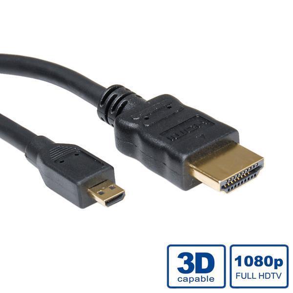 ROLINE ΚΑΛΩΔΙΟ HDMI 0.8M W.ETHERNET A-MICROD