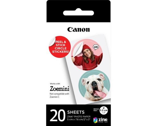 Canon Con Zink Circle Paper 20 Sheet 4967C003Aa