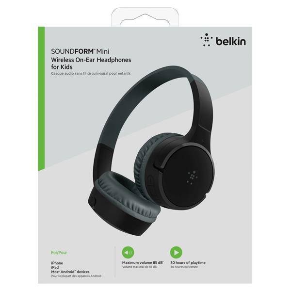 BELKIN SOUNDFORM MINI-ON-EAR KIDS EARPHONE BLACK AUD002BTBK