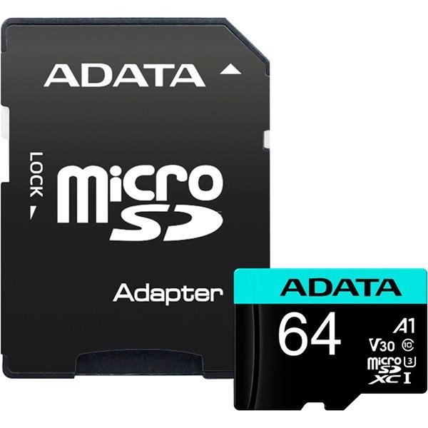 ADATA PREMIER PRO 64 GB MICROSDXC, MEMORY CARD  CLASS 10, UHS-I U3, V30, A2