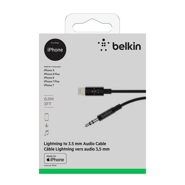 BELKIN MIXIT LIGHTNING TO 3,5MM AUX CABLE 0,9M AV10172BT03-BLK