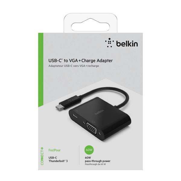 BELKIN USB-C TO VGA-ADAPTER 60W PD, BLACK AVC001BTBK