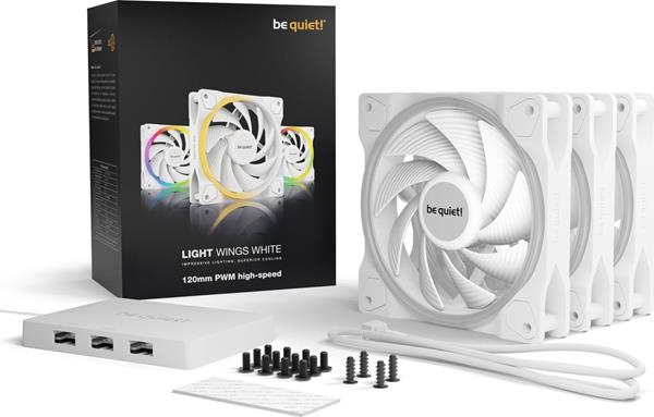 BE QUIET! PC- CASELÜFTER BE QUIET LIGHT WINGS 120MM PWM HIGH-SPEED TRIPLE PACK WHITE BL101