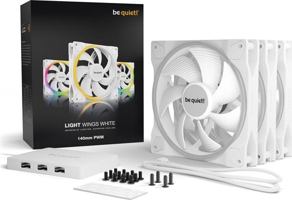 BE QUIET! PC- CASELÜFTER BE QUIET LIGHT WINGS 140MM PWM TRIPLE PACK WHITE BL102