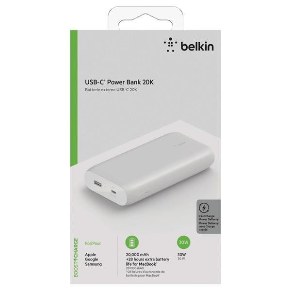 BELKIN POWER BANK 30W 20.000MAH POWER DELIVERY, WHITE BPB002BTWT