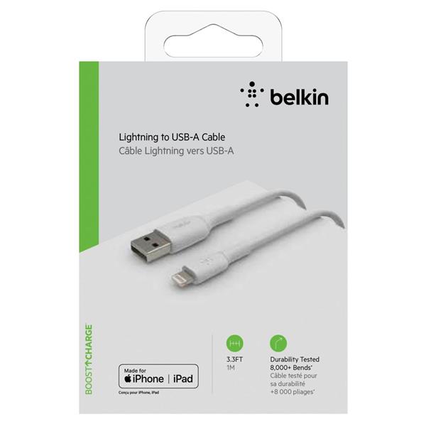 BELKIN LIGHTNING LADE/SYNC CABLE 1M, PVC, WHITE, MFI CERTIFIED