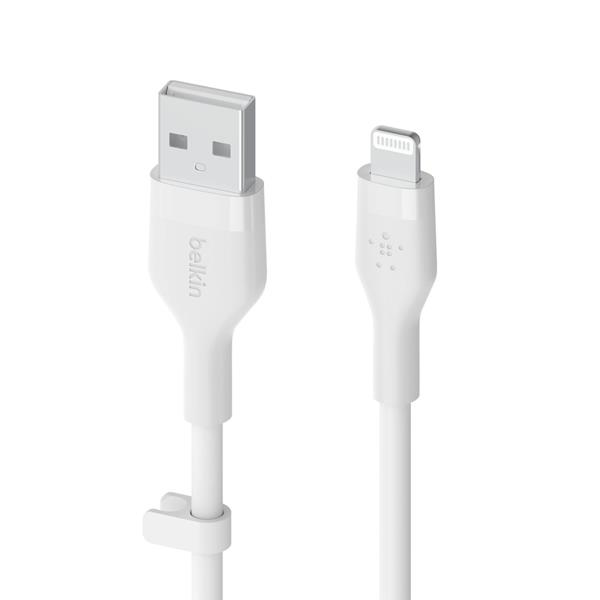 BELKIN FLEX LIGHTNING/USB-A 1M MFI CERT., WHITE CAA008BT1MWH