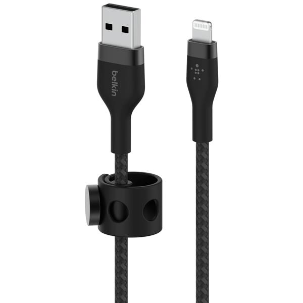 BELKIN FLEX LIGHTNING/USB-A 1M MFI CERT., BLACK CAA010BT1MBK