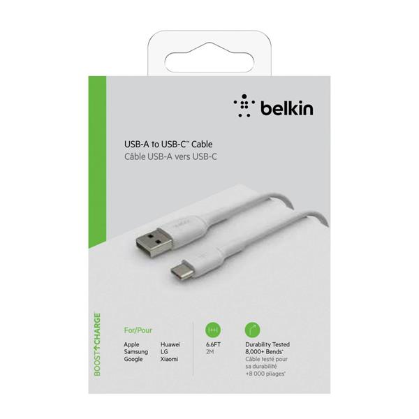 BELKIN USB-C/USB-A CABLE 2M PVC, WHITE CAB001BT2MWH