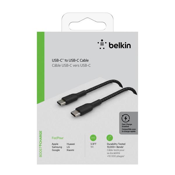 BELKIN USB-C/USB-C CABLE 1M COATED, BLACK CAB004BT1MBK