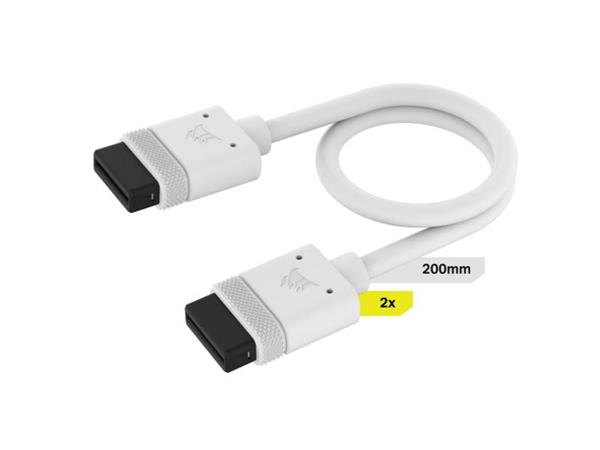 Corsair Diy Cable Icue Link 2X200Mm With Straight Connectors - White - Cl-9011128-Ww Cl-9011128-Ww