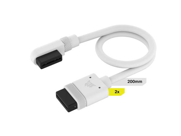 Corsair Diy Cable Icue Link 2X200Mm With Straight-Slim 90° Connectors - White - Cl-9011131-Ww Cl-9011131-Ww