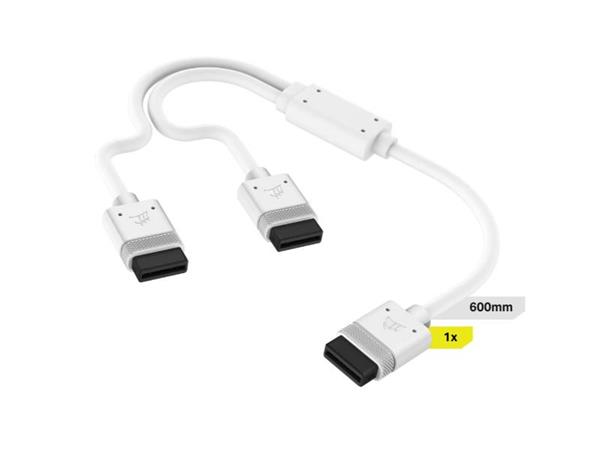 Corsair Diy Y-Cable Icue Link 1X600Mm With Straight Connectors - White - Cl-9011132-Ww Cl-9011132-Ww