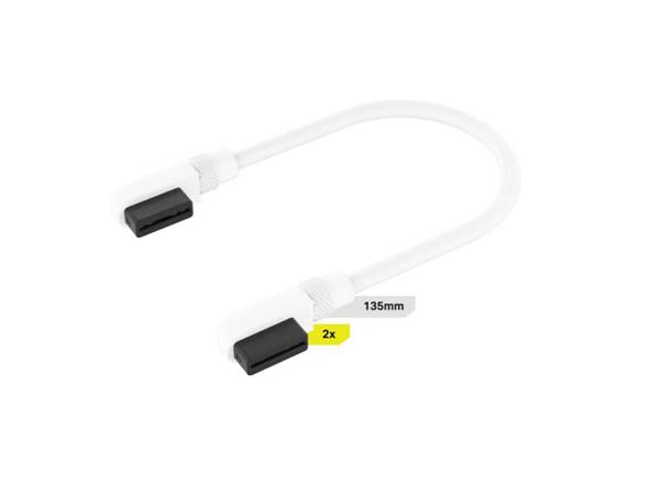 Corsair Diy Cable Icue Link 2X135Mm With Slim 90° Connectors - White - Cl-9011134-Ww Cl-9011134-Ww