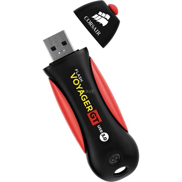 CORSAIR FLASH VOYAGER GT 256GB, USB FLASH DRIVE BLACK - RED, USB 3.0