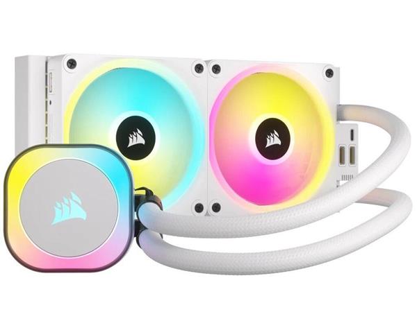 Corsair Cpu Fan Cooler Icue Link H100I Rgb Aio Liquid 240 Mm - White Cw-9061005-Ww