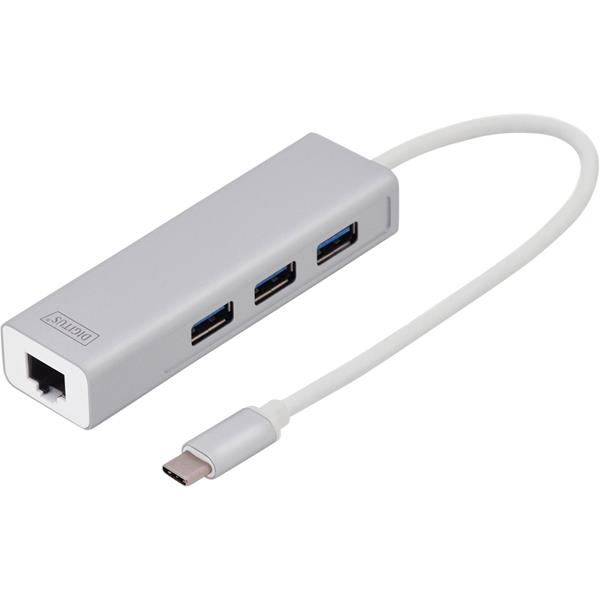 DIGITUS USB TYPE C 3.0 HUB WITH GIGABIT ETHERNET