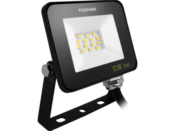 Toshiba Led Floodlight Ip65 10W 3000K Black Dell-Fl34010C5A011