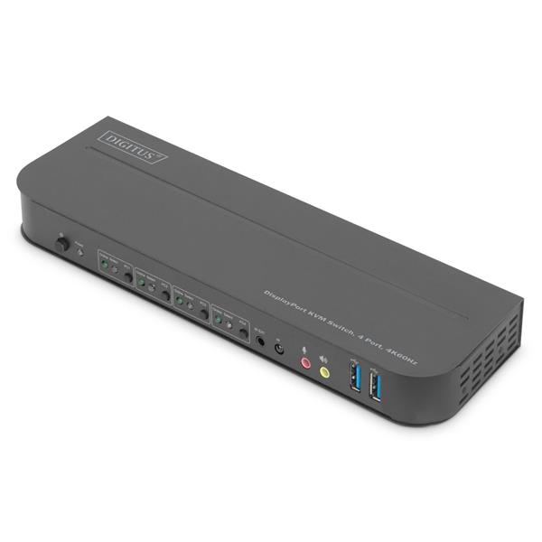 DIGITUS KVM-SWITCH 4-PORT 4K60HZ, 4XDP IN, 1XDP/HDMI OUT