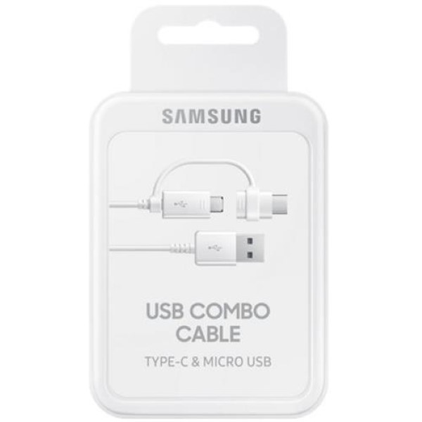 SAMSUNG DATACABLE MICRO USB & USB-C WHITE