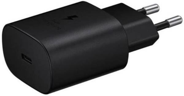 SAMSUNG Samsung Φορτιστής με Θύρα USB-C και Καλώδιο USB-C 25W Μαύρος EP-TA800XBEGWW