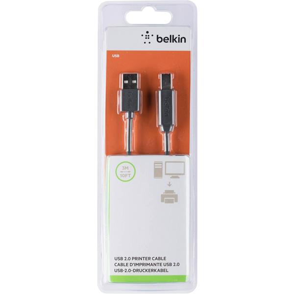 BELKIN USB 2.0 PREMIUM PRINTER CABLE, USB-A/USB-B, 3M, BLACK