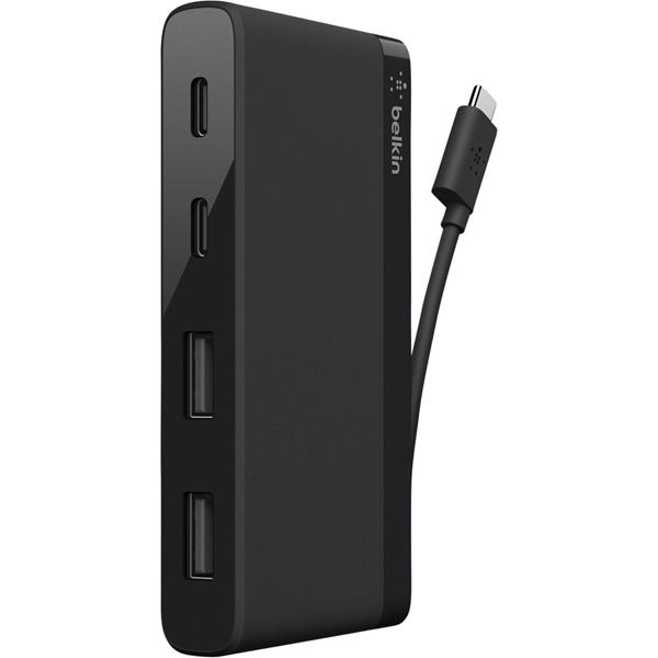 BELKIN TRAVEL HUB USB-C 4-PORT BLACK F4U090BTLBK