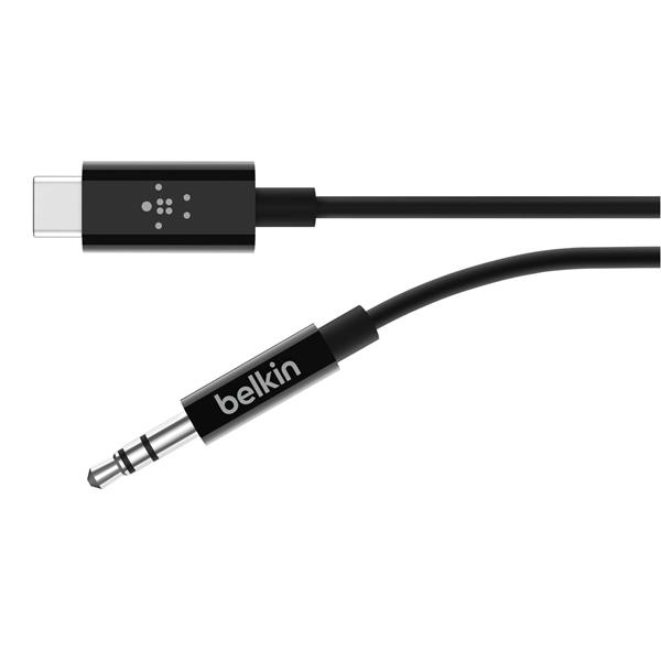 BELKIN ROCKSTAR 3,5MM AUD./USB-C CABLE 0,9M BLACK F7U079BT03-BLK