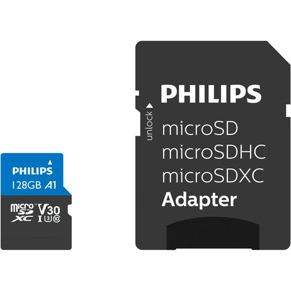 PHILIPS MICROSDXC CARD     128GB CLASS 10 UHS-I U3 INCL. ADAPTER