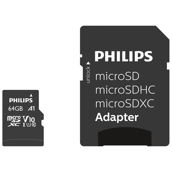 PHILIPS MICROSDXC CARD      64GB CLASS 10 UHS-I U1 INCL. ADAPTER