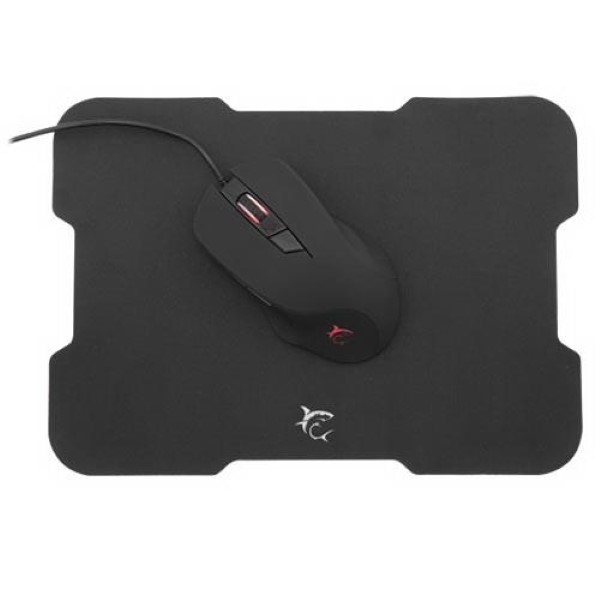 WHITE SHARK MOUSE & PAD BLACK FOOT