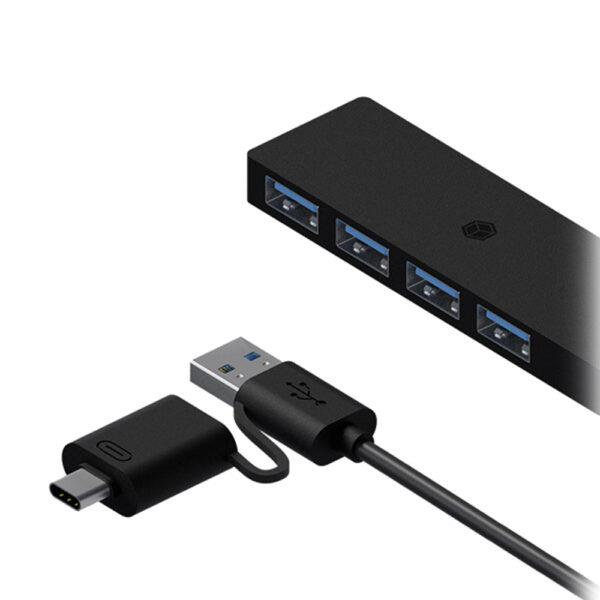 ICY BOX 4-PORT HUB DUAL CONENCTION USB/TYPE-C 3.2