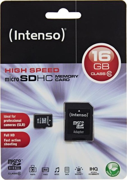 INTENSO MICROSD 16GB 12-20 CLASS 10 -AD