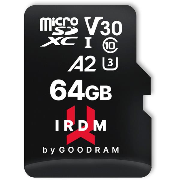 GOODRAM IRDM MICROSDXC      64GB V30 UHS-I U3 + ADAPTER