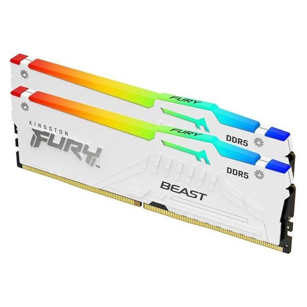 KINGSTON Memory  FURY Beast White RGB DDR5 5600MT/s 32GB,KIT OF 2