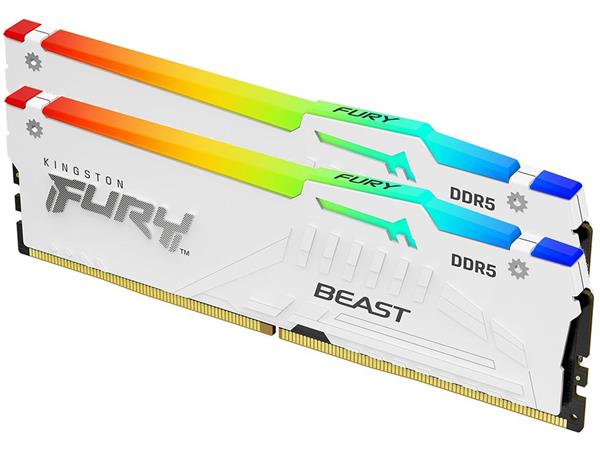 KINGSTON Memory  FURY Beast White RGB DDR5, 5600MT/s, 64GB,KIT OF 2