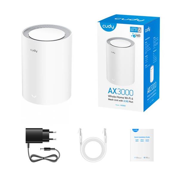 Mesh Wi-Fi6 AX3000 Cudy M3000 V2.0 White 1-Pack