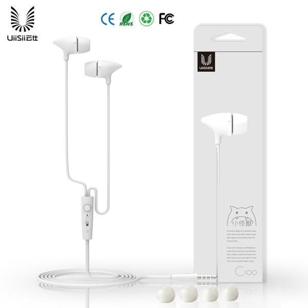 UIISII HANDSFREE C100 ROUND CABLE UNIVERSAL ΓΙΑ SMARTPHONES 3.5MM WHITE