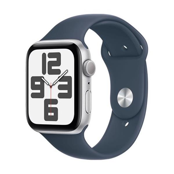 APPLE WATCH SE GPS 44MM SILVER ALUMINIUM CASE WITH SPORT BAND S-M - STORM BLUE