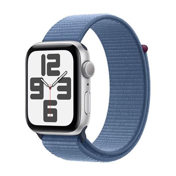 APPLE WATCH SE GPS 44MM SILVER ALUMINIUM CASE WITH SPORT LOOP - WINTER BLUE