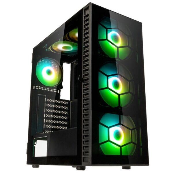 Kolink Observatory HF Plus Glass ARGB PWM Midi Tower Case – Black (with 6x120mm ARGB PWM Fans)