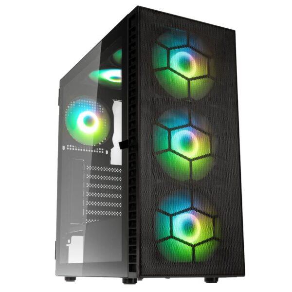 Kolink Observatory HF Plus Mesh ARGB PWM Midi Tower Case – Black (with 6x120mm ARGB PWM Fans)