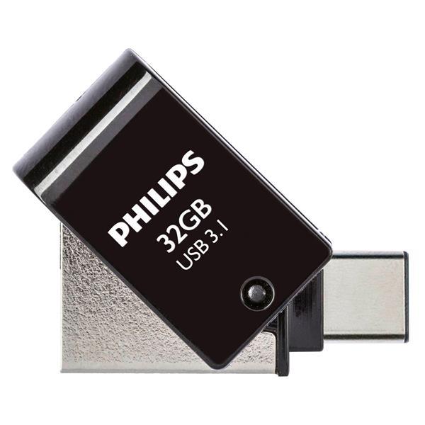 PHILIPS 2 IN 1 BLACK        32GB OTG USB C + USB 3.1