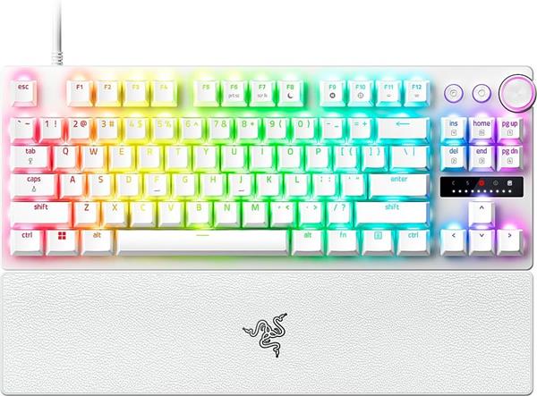 RAZER HUNTSMAN V3 PRO TENKEYLESS WHITE ANALOG – OPTICAL GAMING KEYBOARD – RAPID TRIGGER – US LAYOUT