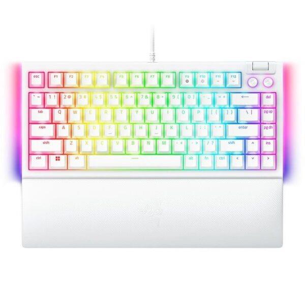 RAZER BLACKWIDOW V4 75% WHITE – MECHANICAL RGB GAMING KEYBOARD – HOT-SWAPPABLE – ORANGE TACTILE SWIT