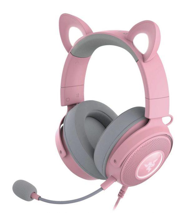 RAZER KRAKEN KITTY V2 PRO – QUARTZ – RGB – USB 7.1 GAMING HEADSET – KITTY, BEAR, BUNNY EARS