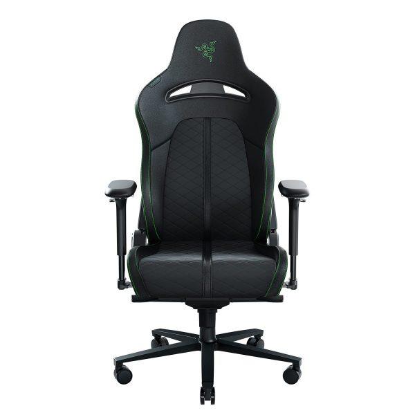 RAZER ENKI GAMING CHAIR BLACK/GREEN – BUILT-IN LUMBAR ARCH MEMORY FOAM PU LEATHER ADJUSTABLE RECLINE